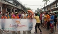 ラオスのLuang Prabang古都の水かけ祭り
