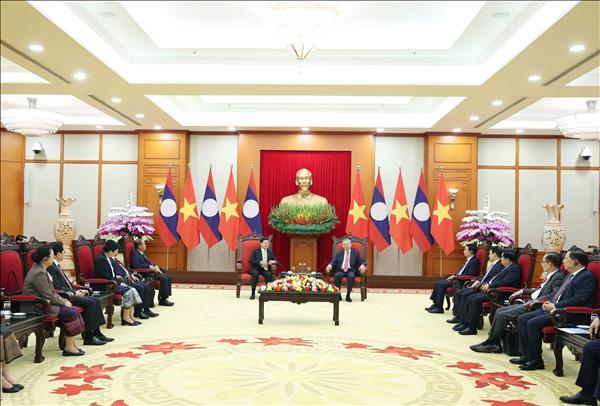 Tổng Bí thư Tô Lâm tiếp Tổng Bí thư, Chủ tịch nước Lào Thongloun Sisoulith