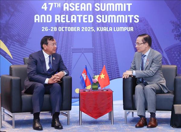 Hội nghị Cấp cao ASEAN 47: Bí thư Trung ương Đảng, Bộ trưởng Ngoại giao Lê Hoài Trung tiếp xúc song phương với Bộ trưởng Ngoại giao các nước