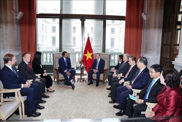 Tổng Bí thư Tô Lâm tiếp lãnh đạo một số tập đoàn, tổ chức tài chính quốc tế