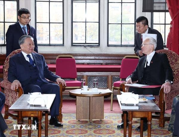 ທ່ານເລຂາທິການໃຫຍ່ ໂຕເລິມພົບປະກັບ ປະທານສະພາສູງ ອັງກິດ ແລະ ປະທານສະພາຕ່ຳ ອັງກິດ