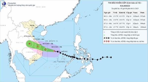 Typhoon Kalmaegi moves faster, now about 310 km from Quy Nhon