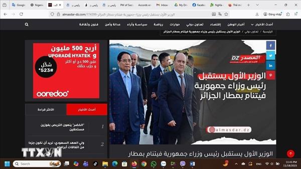 La visite du Premier ministre Pham Minh Chinh massivement couverte par les médias algériens