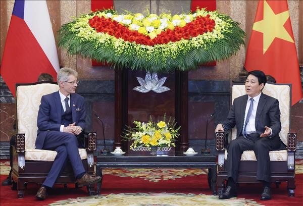 Le président Luong Cuong reçoit le président du Sénat tchèque
