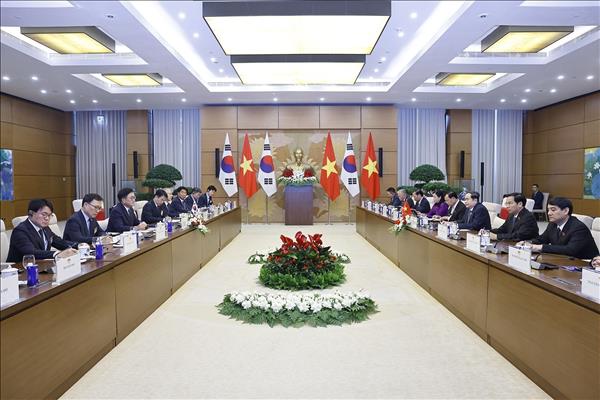 Chủ tịch Quốc hội Trần Thanh Mẫn hội đàm với Chủ tịch Quốc hội Hàn Quốc Woo Won Shik