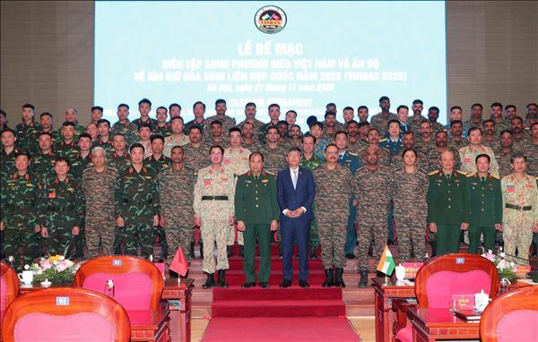 Bế mạc Diễn tập song phương Việt Nam - Ấn Độ về gìn giữ hòa bình 2025
