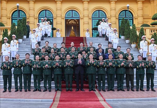 Chủ tịch nước Lương Cường chủ trì lễ trao quyết định thăng quân hàm Thượng tướng