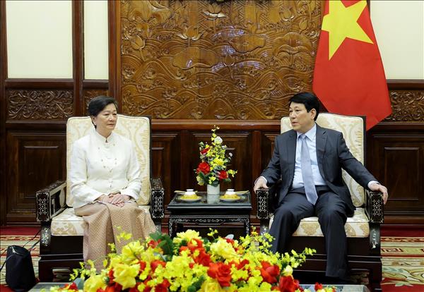 Chủ tịch nước Lương Cường tiếp Đại sứ Campuchia chào từ biệt