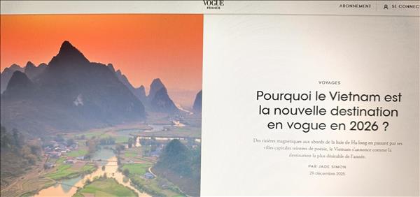 Việt Nam trở thành điểm đến được ưa chuộng hàng đầu năm 2026