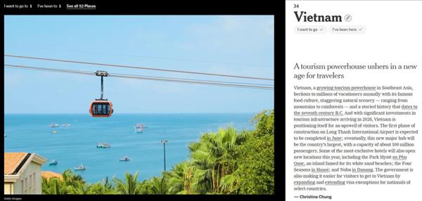 Hon Thom Cable Car selected by The New York Times to illustrate Vietnams tourism