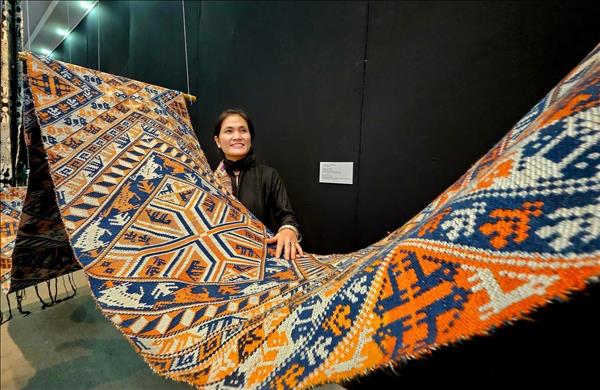 베트남 응에안성 호아띠엔 마을의 타이족 전통 브로케이드 직조 마을의 독창성