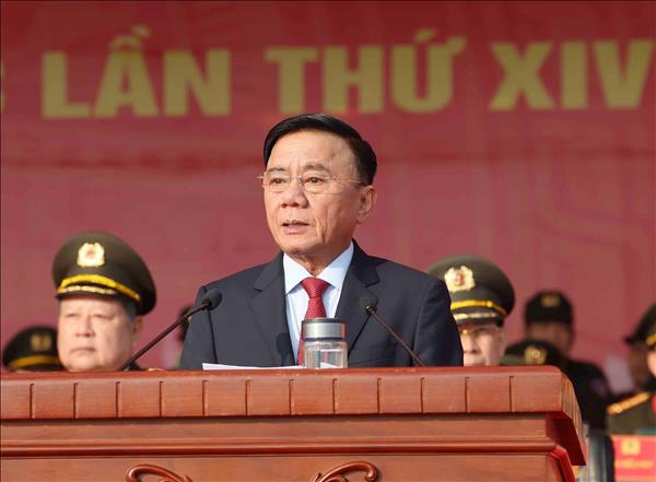 Thường trực Ban Bí thư dự Lễ xuất quân và diễn tập phương án bảo vệ Đại hội lần thứ XIV của Đảng