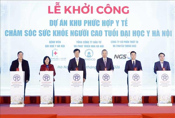 Tổng Bí thư Tô Lâm dự khởi công Dự án Khu phức hợp Y tế - Chăm sóc sức khỏe người cao tuổi Đại học Y Hà Nội