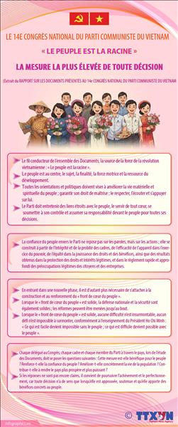 Le 14e Congrès du Parti: Le peuple est la racine, la mesure la plus élevée de toute décision