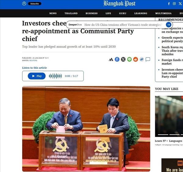 Thai media underline Vietnams rising stature at 14th National Party Congress