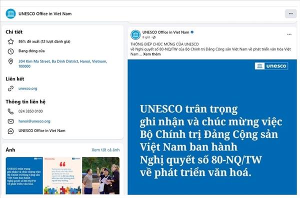 ユネスコ、ベトナムの文化発展に関する決議を歓迎