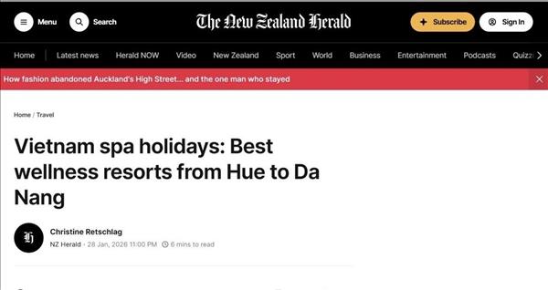 Báo New Zealand đánh giá cao các khu nghỉ dưỡng chăm sóc sức khỏe của Việt Nam