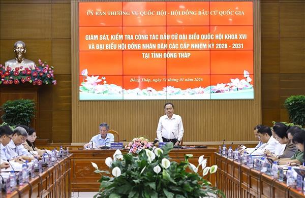 Chủ tịch Quốc hội Trần Thanh Mẫn: Lập, niêm yết danh sách cử tri không bỏ sót, không nhầm lẫn, đúng đặc thù Đồng Tháp