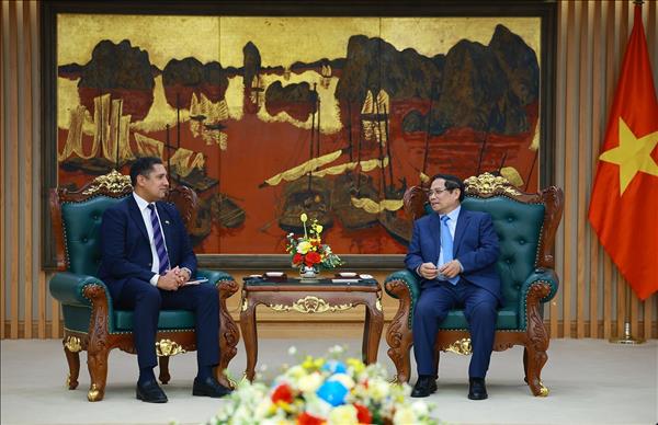 Thủ tướng Phạm Minh Chính tiếp Đại sứ Thụy Điển tại Việt Nam và Tổng Giám đốc Tập đoàn SYRE