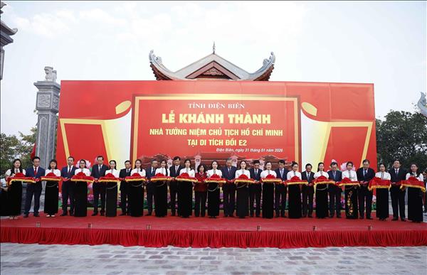 Tổng Bí thư Tô Lâm dự khánh thành Nhà tưởng niệm Chủ tịch Hồ Chí Minh tại Di tích Đồi E2 - Điện Biên