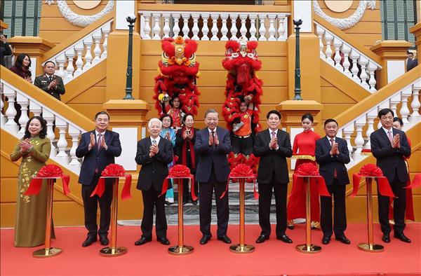 Tổng Bí thư Tô Lâm, Chủ tịch nước Lương Cường dự khánh thành công trình Trụ sở làm việc Cơ quan Chủ tịch nước