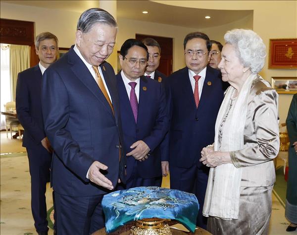 អគ្គលេខាធិការបក្ស លោក តូ ឡឹម ចូលជួបសម្តែងការគួរសម និងសួរសុខទុក្ខ ព្រះមហាក្សត្រី ព្រះវររាជមាតាជាតិខ្មែរ