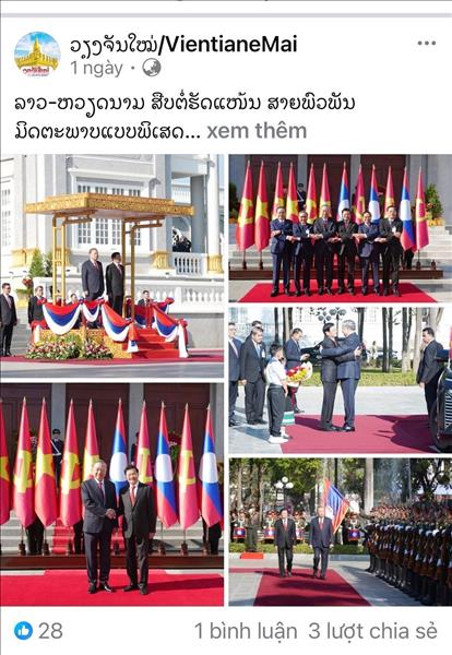 Medios de Laos resaltan impacto histórico de visita de líder partidista vietnamita