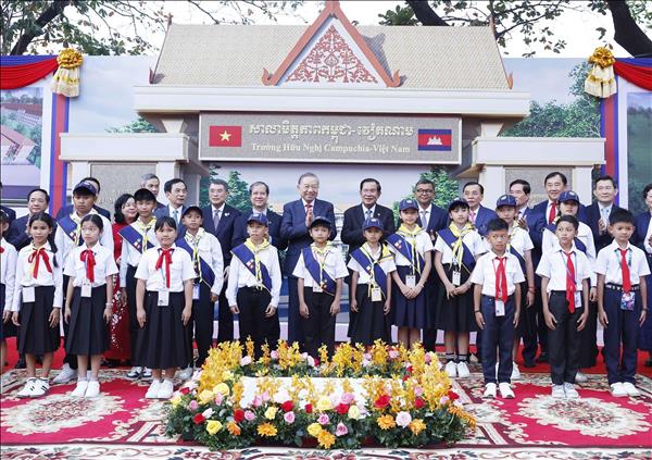 Tổng Bí thư Tô Lâm dự lễ khởi công Trường Hữu nghị Campuchia - Việt Nam