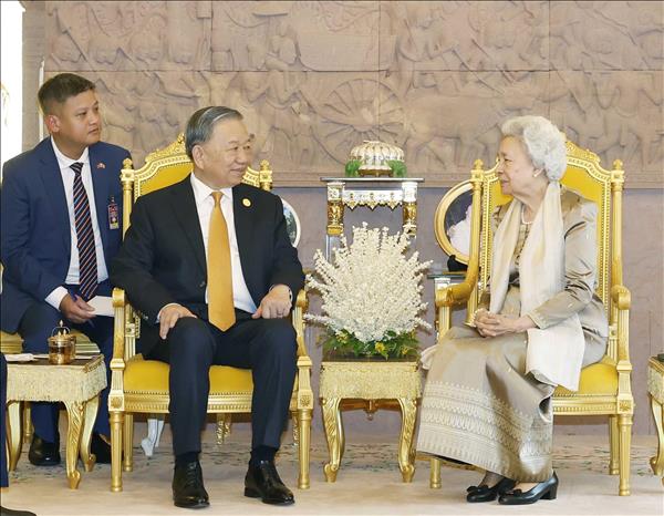 Tổng Bí thư Tô Lâm thăm Hoàng thái hậu Norodom Monineath Sihanouk