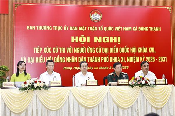 Chủ tịch Quốc hội Trần Thanh Mẫn dự Hội nghị tiếp xúc cử tri Thành phố Hồ Chí Minh