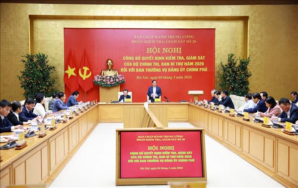 Công bố quyết định của Bộ Chính trị, Ban Bí thư kiểm tra, giám sát Đảng uỷ Chính phủ