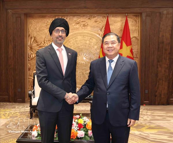 越共中央办公厅主任会见新加坡驻越大使