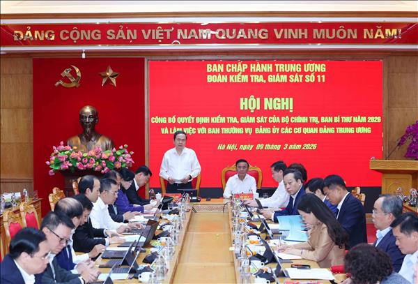 Công bố Quyết định kiểm tra, giám sát Ban Thường vụ Đảng ủy các cơ quan Đảng TW