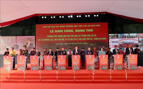 Khởi công, động thổ Trường Phổ thông nội trú Tiểu học và Trung học cơ sở tại 6 xã vùng biên Tỉnh Lai Châu  