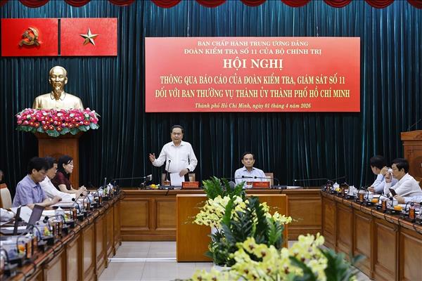 Thông qua Báo cáo kiểm tra, giám sát đối với Ban Thường vụ Thành ủy Thành phố Hồ Chí Minh