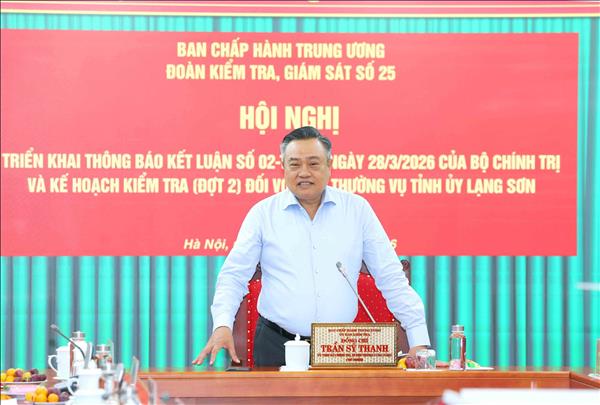 Thông báo Kết luận kiểm tra, giám sát với Ban Thường vụ Tỉnh uỷ Lạng Sơn