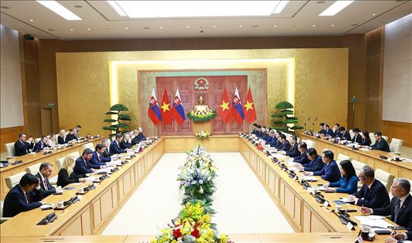 Thủ tướng Chính phủ Lê Minh Hưng hội đàm với Thủ tướng Cộng hòa Slovakia Robert Fico