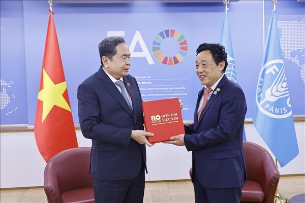 Chủ tịch Quốc hội Trần Thanh Mẫn gặp Tổng Giám đốc Tổ chức Lương thực và Nông nghiệp Liên hợp quốc