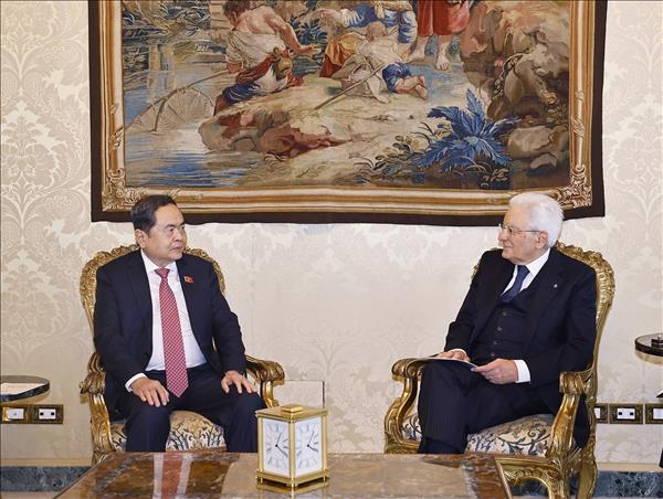 Entrevue entre le président de lAN du Vietnam Tran Thanh Man et le président italien Sergio Mattarella