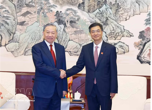 Le SG et président vietnamien To Lam rencontre le dirigeant du Guangxi, Chen Gang