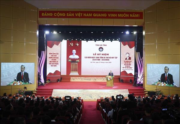Tổng Bí thư, Chủ tịch nước Tô Lâm dự Lễ kỷ niệm 120 năm Ngày sinh Tổng Bí thư Hà Huy Tập