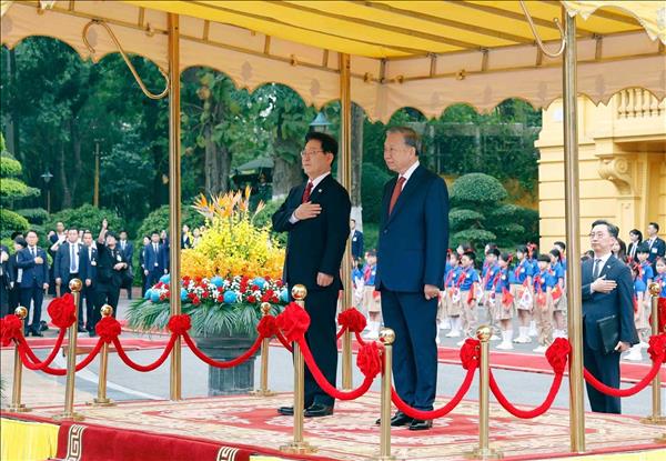 Tổng Bí thư, Chủ tịch nước Tô Lâm chủ trì Lễ đón chính thức Tổng thống Hàn Quốc