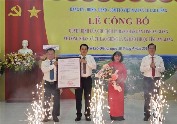 An Giang công nhận Cù Lao Giêng là xã đảo