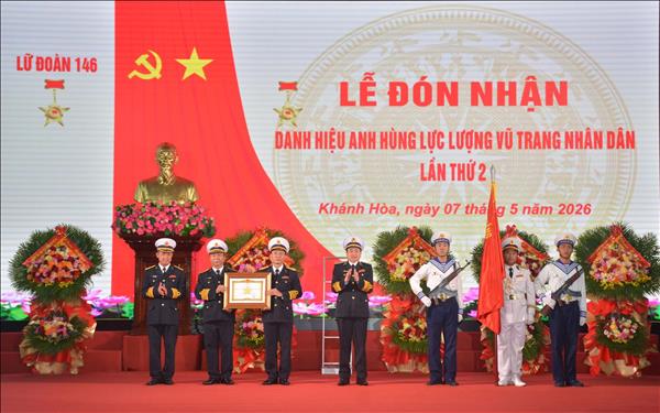 Lữ đoàn 146 chuyên trách phòng thủ, bảo vệ Trường Sa nhận danh hiệu Anh hùng lần 2