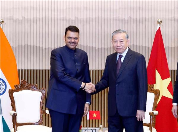 Tổng Bí thư, Chủ tịch nước Tô Lâm tiếp Thủ hiến bang Maharashtra Devendra Fadnavis