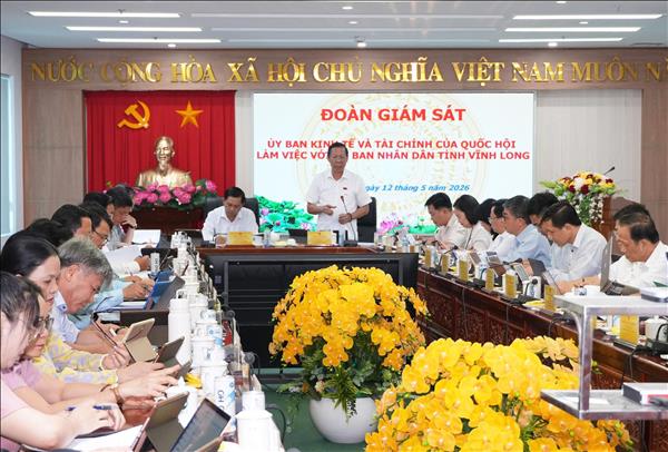 Giám sát việc thực hiện chủ trương, chính sách, pháp luật trong lĩnh vực kinh tế, tài chính tại Vĩnh Long