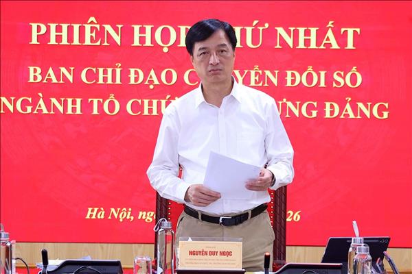 Đồng chí Nguyễn Duy Ngọc chủ trì Phiên họp thứ nhất Ban Chỉ đạo chuyển đổi số ngành Tổ chức xây dựng Đảng