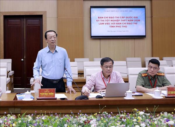 Kiểm tra công tác chuẩn bị Kỳ thi tốt nghiệp Trung học phổ thông năm 2026 tại Phú Thọ