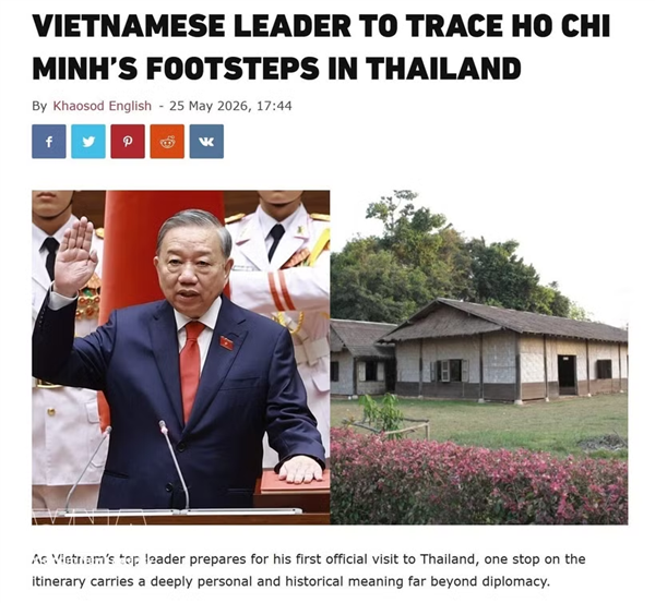 Periódico tailandés destaca importancia de la visita de líder vietnamita a Udon Thani