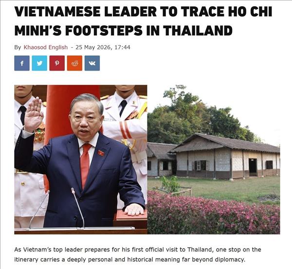 Báo Thái Lan nhấn mạnh ý nghĩa lịch sử chuyến thăm Udon Thani của Tổng Bí thư, Chủ tịch nước Tô Lâm